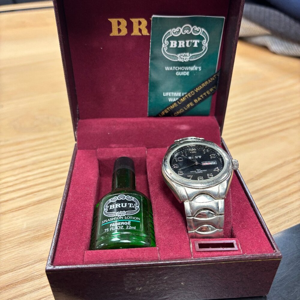 Brut Watch and "Splash on Lotion" Set